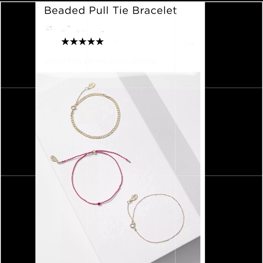 Loft beaded pull tie bracelet set - Picture 6 of 10